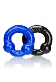 Oxballs Ultraballs Cock Rings - Black/Police Blue Pack of 2