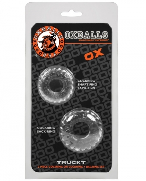 Oxballs TruckT Cock & Ball Ring 2 Pack - Clear