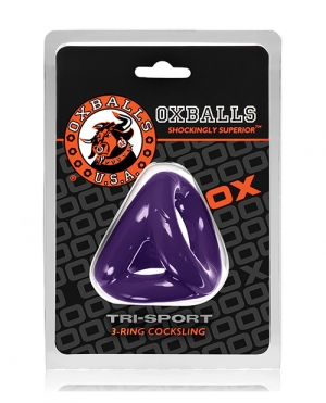 Oxballs Tri Sport Cock Sling - Eggplant