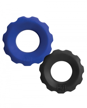 Hunky Junk Cog Ring 2 Size Double Pack - Cobalt & Tar